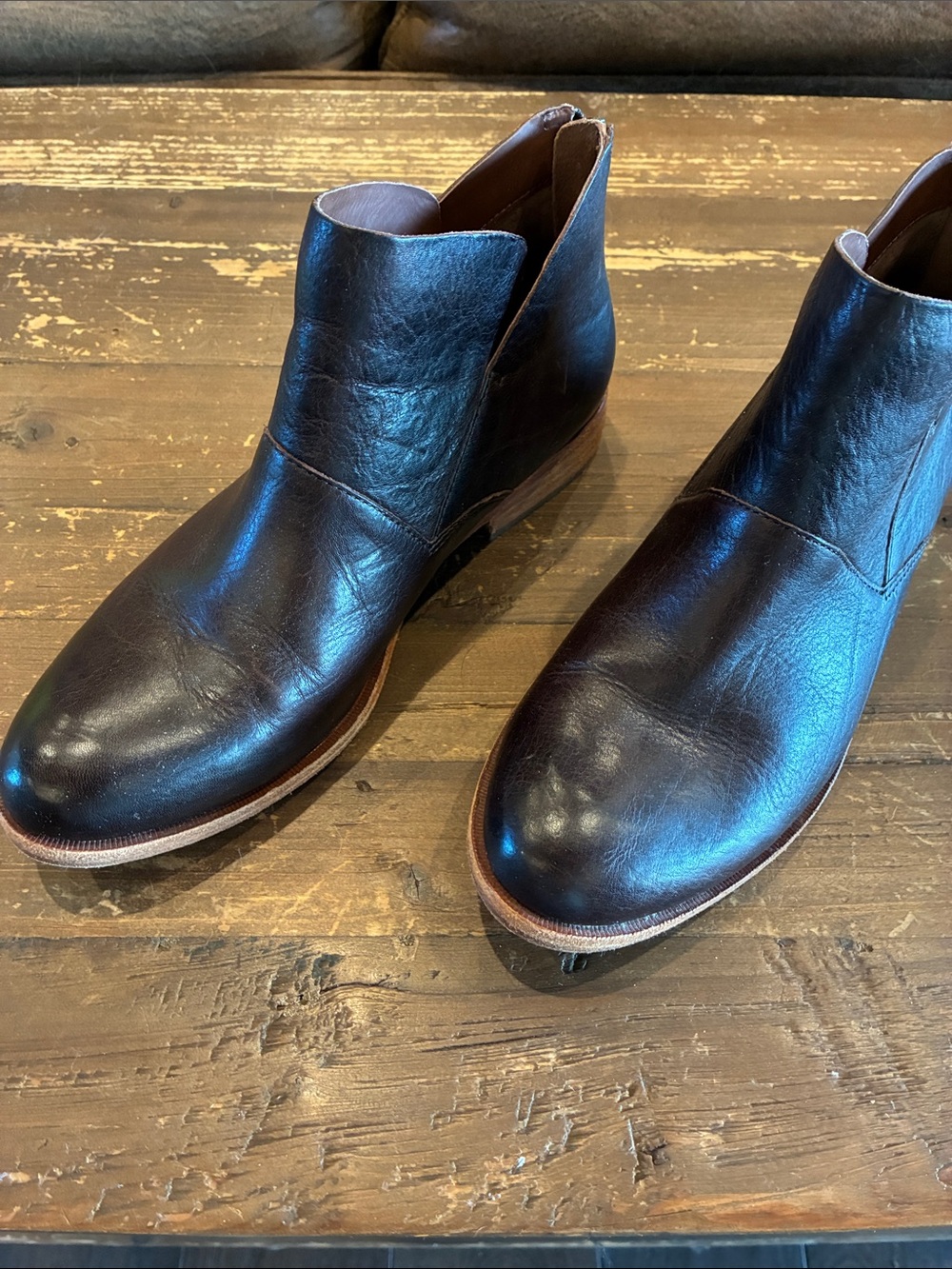 Women’s Kork-Ease Dark Brown Leather Boots - Classic zip back